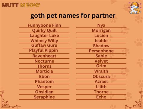 A versatile classic. . Goth pet names for partner